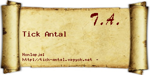 Tick Antal névjegykártya